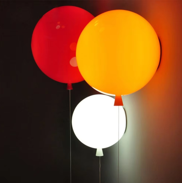 Modern colorful balloon wall lamp – Creative LED wall lamp with pull switch for bedroom