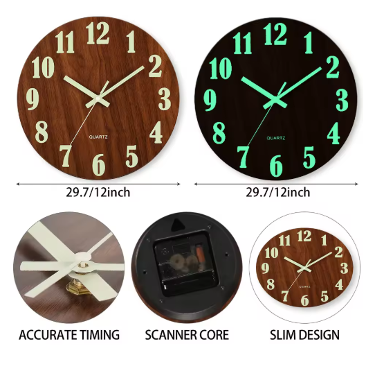 GlowTime | Light-storing quartz wall clock