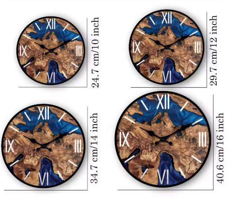 Abstract Roman | Wooden Wall Clock with Roman Numerals