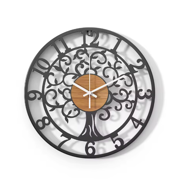 EternaLine | Silent Wall Clock with Geometric Pattern