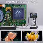 1000X 4.3" LCD Digital Microscope – 1080P Coin Microscope with 8 LED Lights for Soldering, Repairs, and Inspection