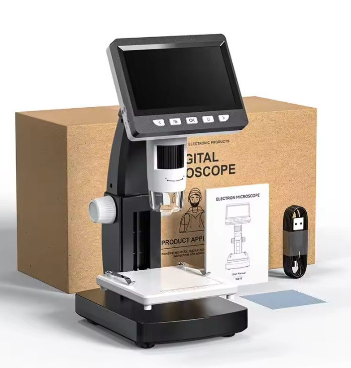 1000X 4.3" LCD Digital Microscope – 1080P Coin Microscope with 8 LED Lights for Soldering, Repairs, and Inspection