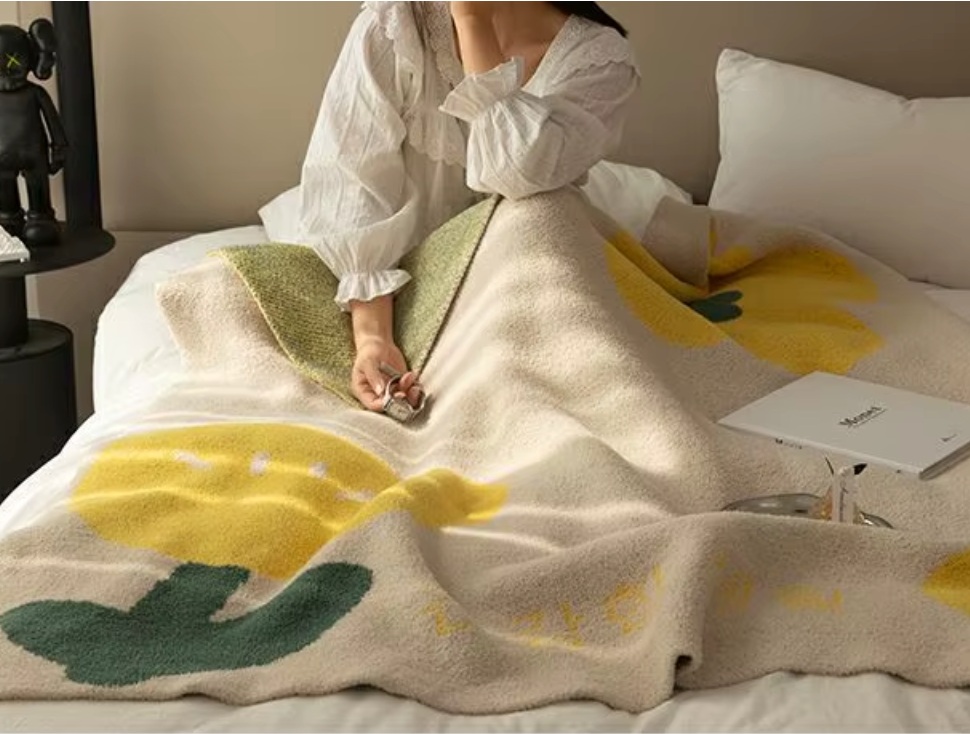Floral Sofa Blanket – Nordic Fleece Throw