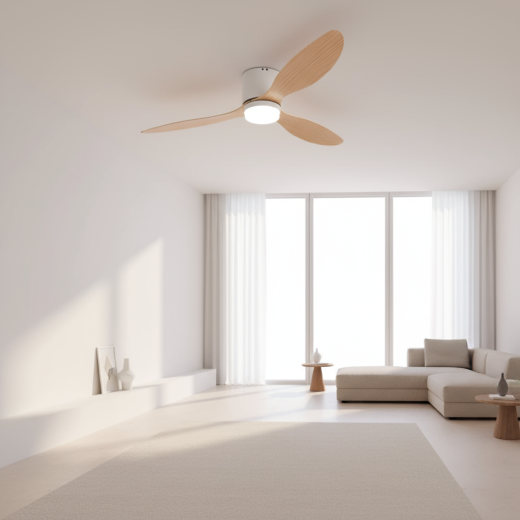 Modern Ceiling Fan with Remote Control and LED Lighting