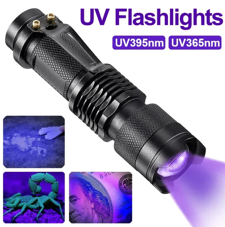 UV-LED flashlight – Ultraviolet light for stain detection and pet urine detection