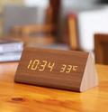 LED wooden watch with voice activation