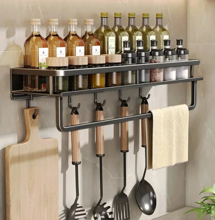Modern Gray Kitchen Shelf