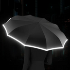 Stormproof umbrella with reflective edge