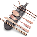 Compact stainless steel cutlery set for on the go