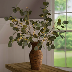 Battery-Operated Lighted Artificial Eucalyptus Garland or Branch Décor - Effortless ambiance for any occasion.