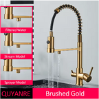Sandsberg Black Filter Kitchen Faucet with Dual Outlet – Mixing Tap with Water Filter for Kitchens, Water Treatment and Cleaning