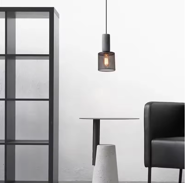 Betono_B | Industrial LED pendant light – Concrete & Iron