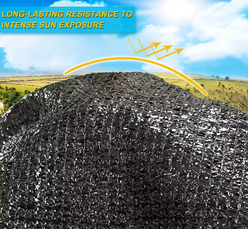 Black shade cloth sunblock mesh cover
