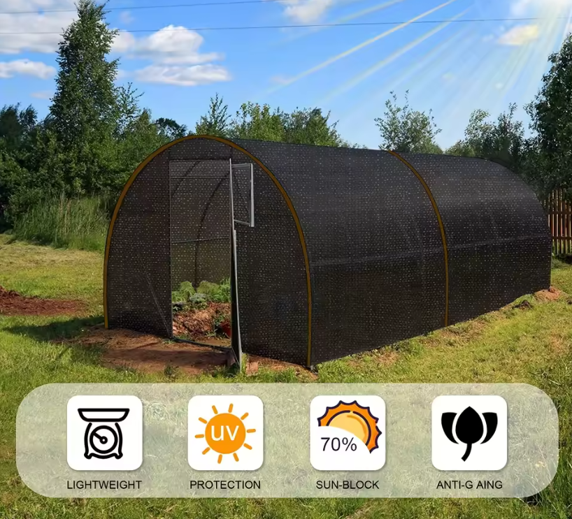Black shade cloth sunblock mesh cover