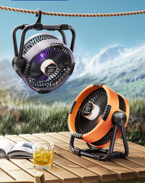 Riley 3-in-1 Camping Fan with LED and Power Bank – 20,000mAh Outdoor Fan with Hook & Remote Control
