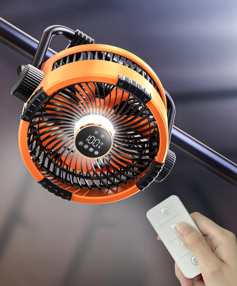 Riley 3-in-1 Camping Fan with LED and Power Bank – 20,000mAh Outdoor Fan with Hook & Remote Control
