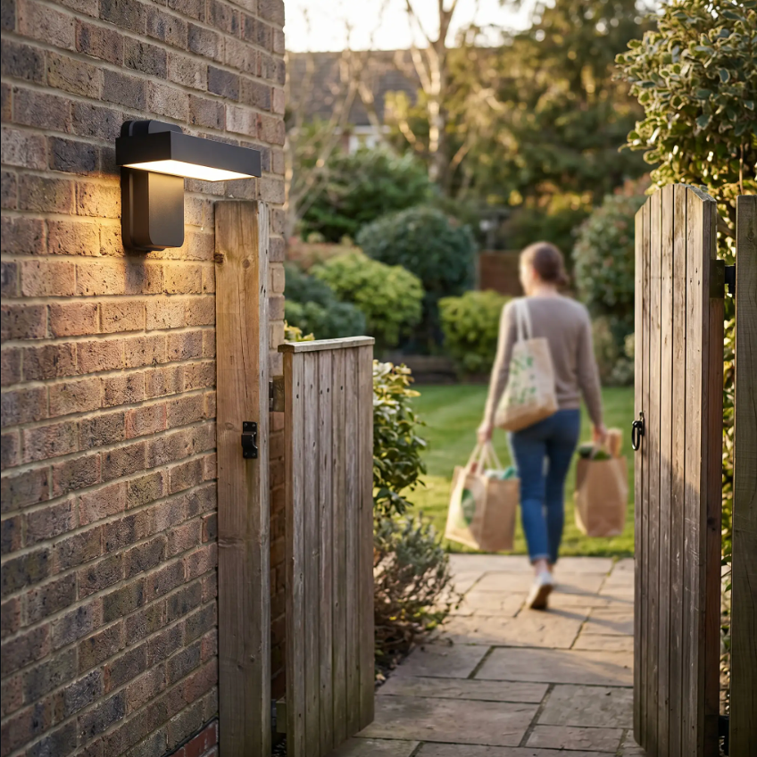 PIR Motion Sensor Outdoor Wall Light | IP65 Waterproof, Rotatable Design & Adjustable Length for Gardens and Entrances
