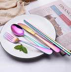 Compact stainless steel cutlery set for on the go