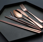 Compact stainless steel cutlery set for on the go