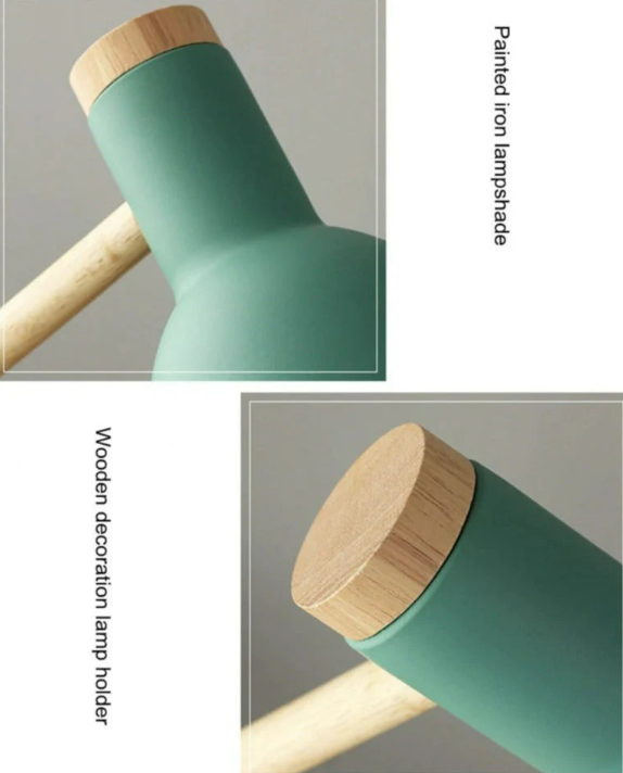 Scandinavian table lamp made of wood