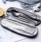 Compact stainless steel cutlery set for on the go