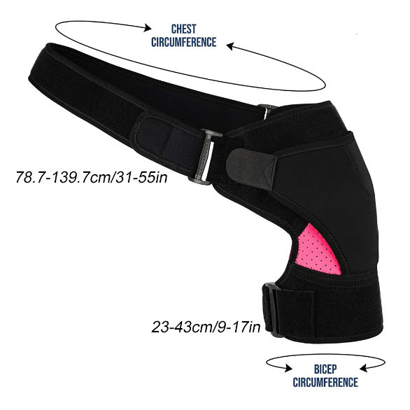 Shoulder support, compression sleeve, alleviates pain, dislocations and injuries