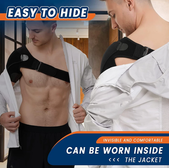 Shoulder support, compression sleeve, alleviates pain, dislocations and injuries