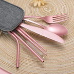 Compact stainless steel cutlery set for on the go