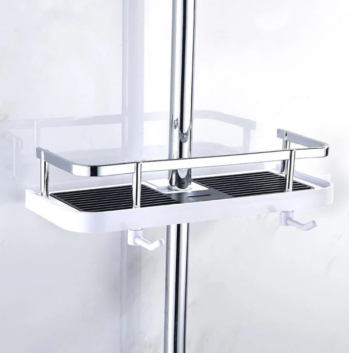 Space-saving shower shelf