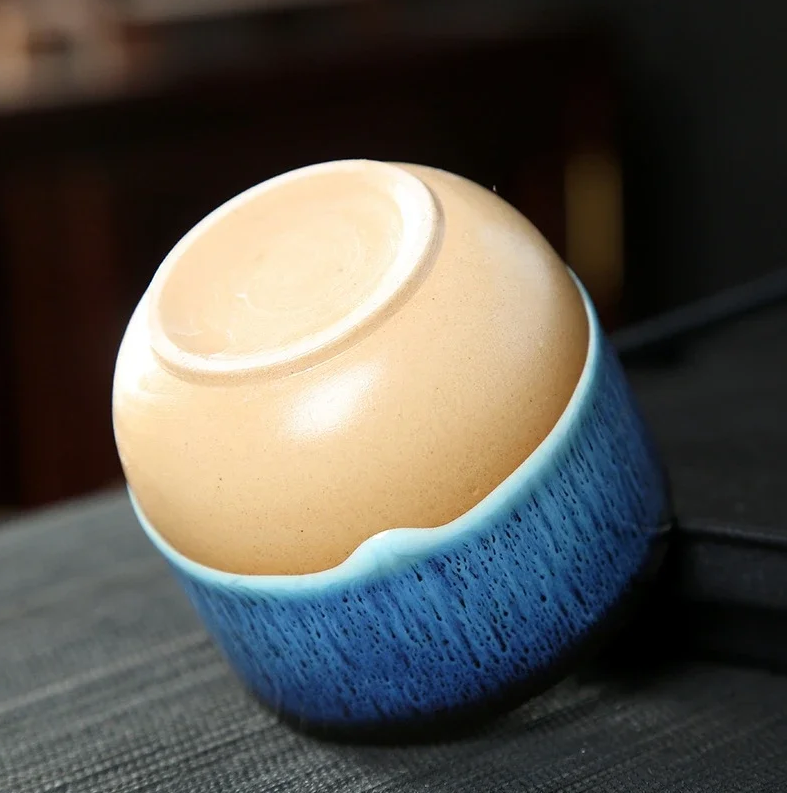 Handmade Ceramic Mug – Blue-Glazed Tea Bowl