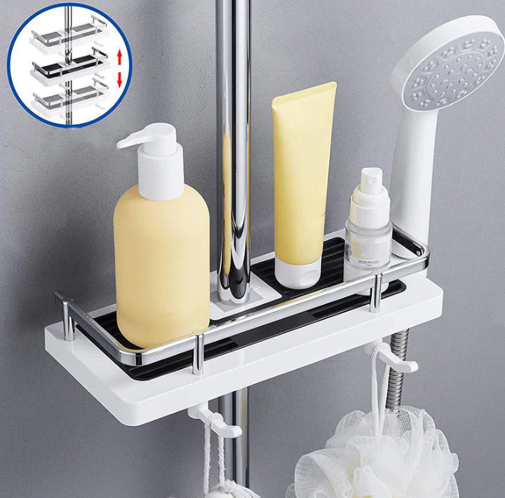Space-saving shower shelf
