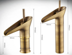 Waterfall Antique Faucet Bathroom Sink Faucet Brass Sink Mixers