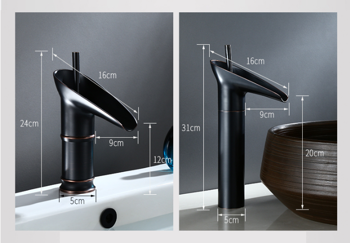 Waterfall Antique Faucet Bathroom Sink Faucet Brass Sink Mixers