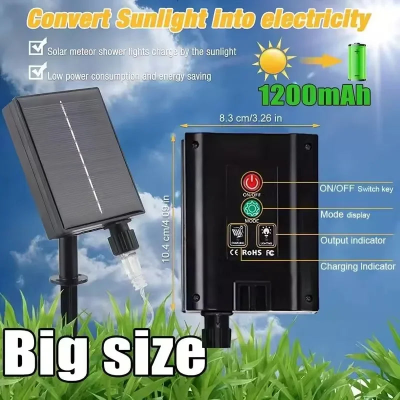 Lunaris Solar Fireworks Fairy Lights | 5×90 LEDs | 8 Modes & Remote Control | IP65 Waterproof | Garden, Terrace & Christmas