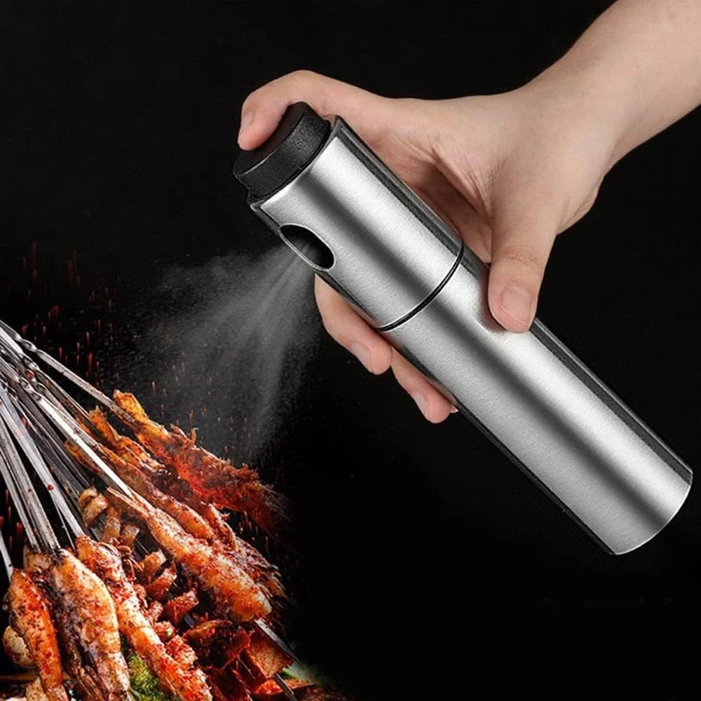 Oil Sprayer CULINARA FineMist | 100 ml Stainless Steel Spray Bottle | For Oil, Vinegar & BBQ | Refillable & Fine Dosage