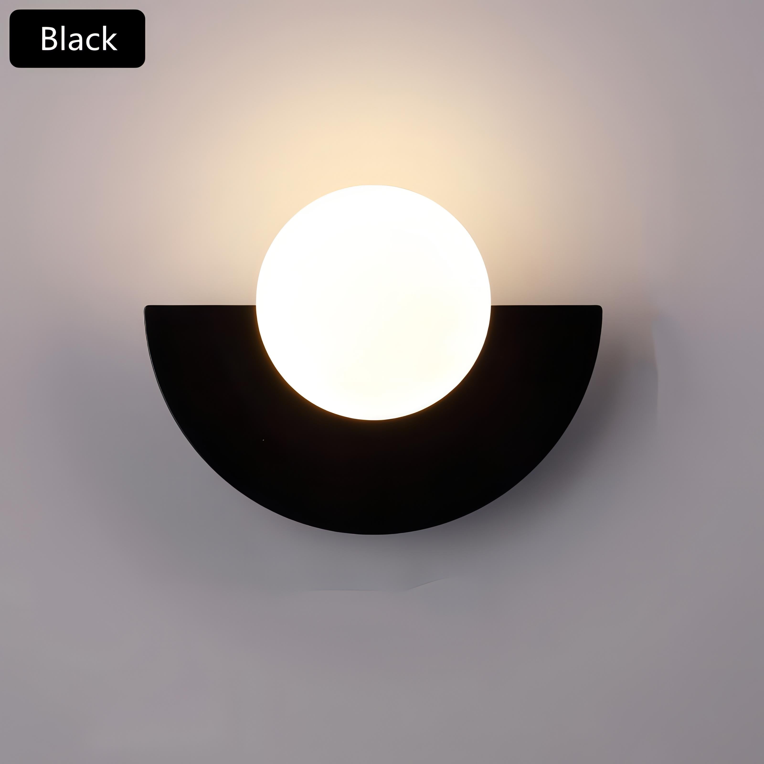 Nordic Semicircle Wall Lamp - Modern LED Fixture for Living Room, Bedroom & Hallway Lighting