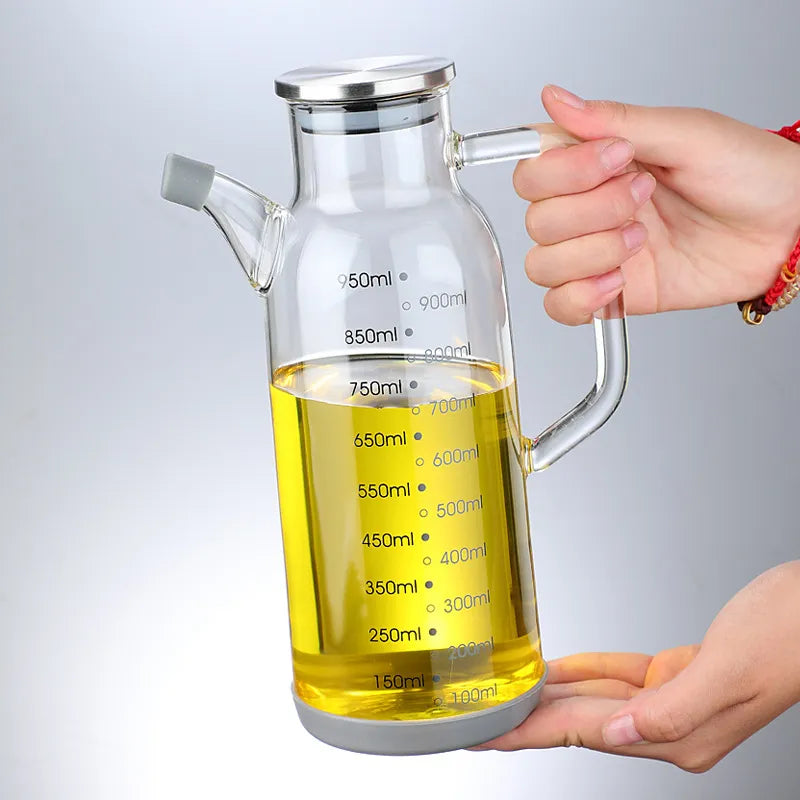 Pure Glass Measuring Scale Oil Dispenser Bottle