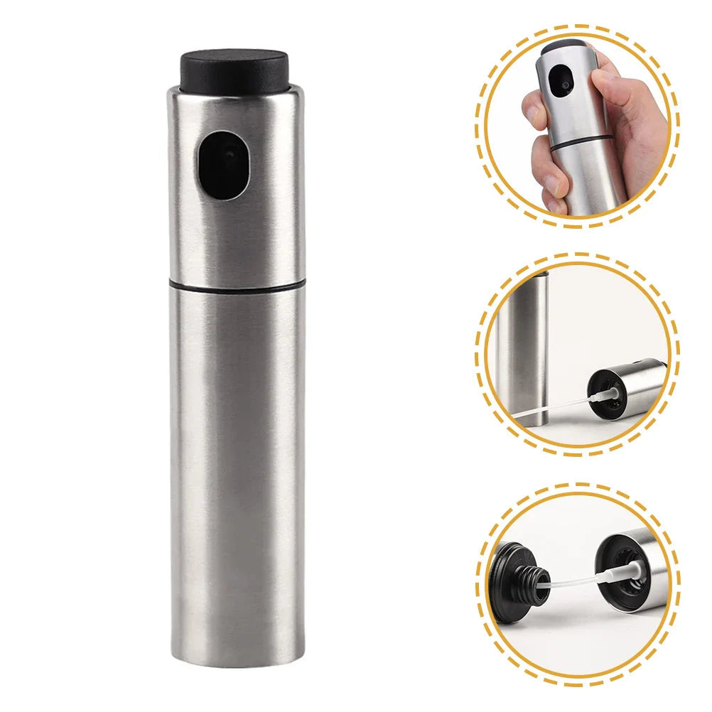 Oil Sprayer CULINARA FineMist | 100 ml Stainless Steel Spray Bottle | For Oil, Vinegar & BBQ | Refillable & Fine Dosage