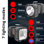 LED Battery Spotlight DualonX Pro | 40 W | Double Lamp with 7 Light Modes | Rechargeable & Waterproof IP64 | Power Bank Function