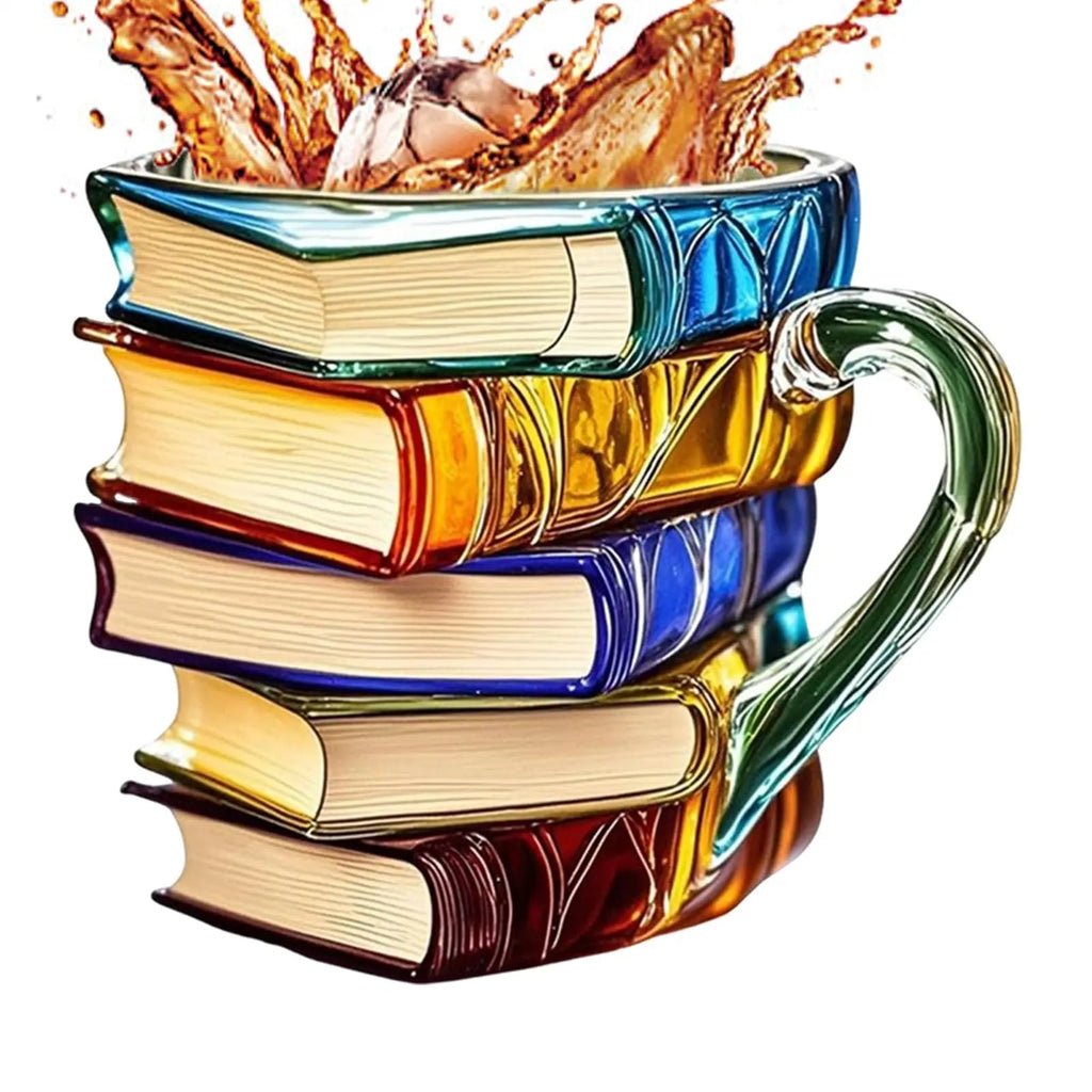 Stacked Books Shape Coffee Mug