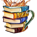 Stacked Books Shape Coffee Mug