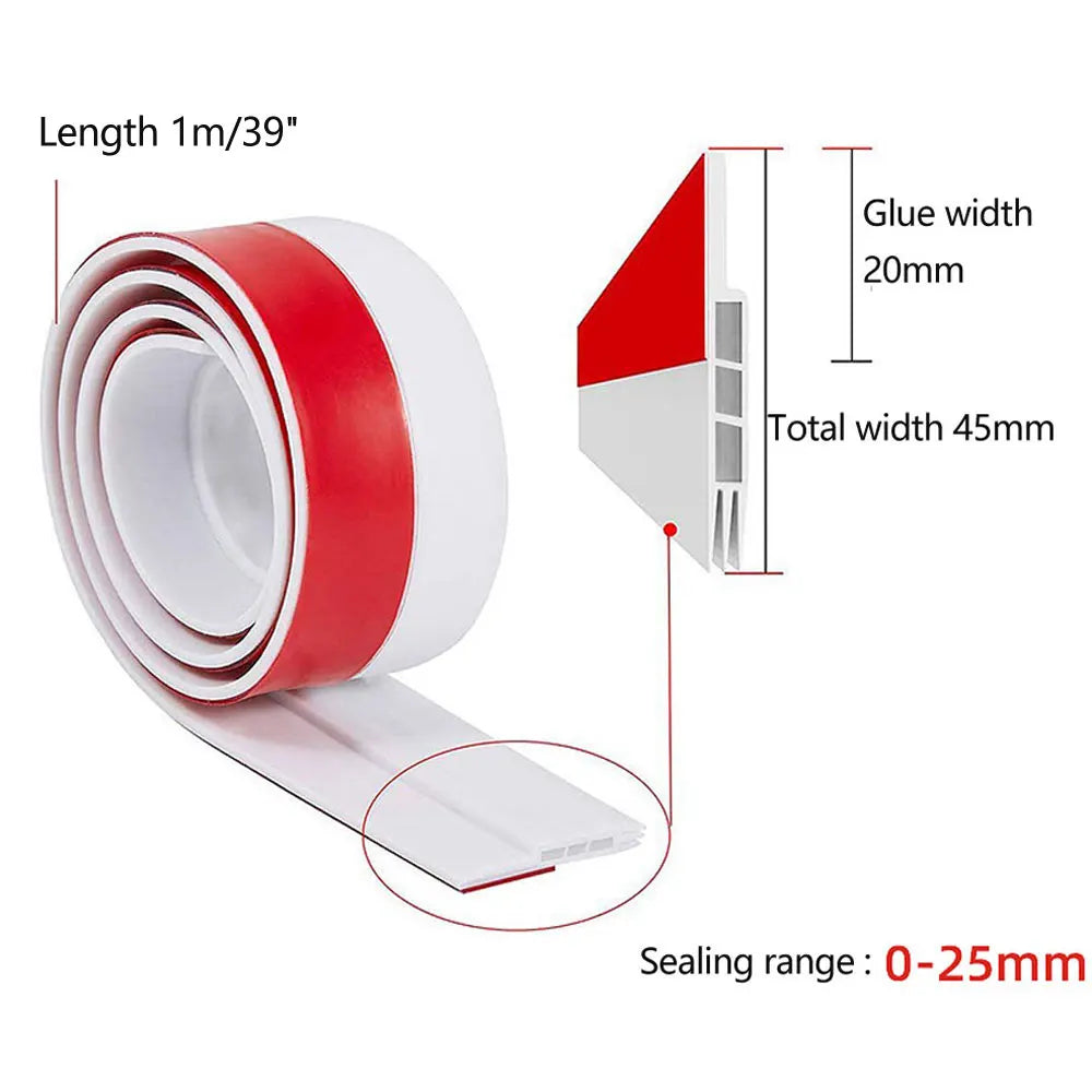 SilentSeal door draft stopper under door seal | Cold, noise & draft protection | Self-adhesive door bottom seal interior & exterior