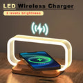 LumiCharge Touch | LED Table Lamp with Wireless Charger | Dimmable & Touch Control | Qi Fast Charging Function | Wood Look