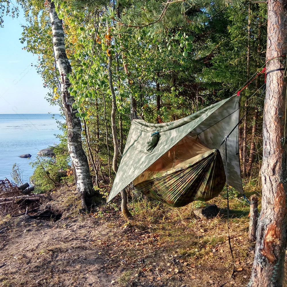 Nomaterra Hammock | With Mosquito Net & Tarp | Ultralight & Weatherproof | For Outdoor & Trekking