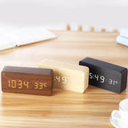 Wooden Digital Alarm Clock | LED Display | Modern Design | Silent | Environmentally Friendly
