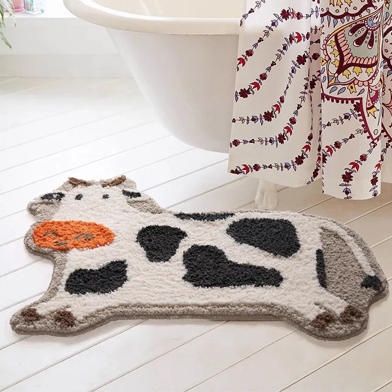 Mini Cow Fluffy Bath Mat