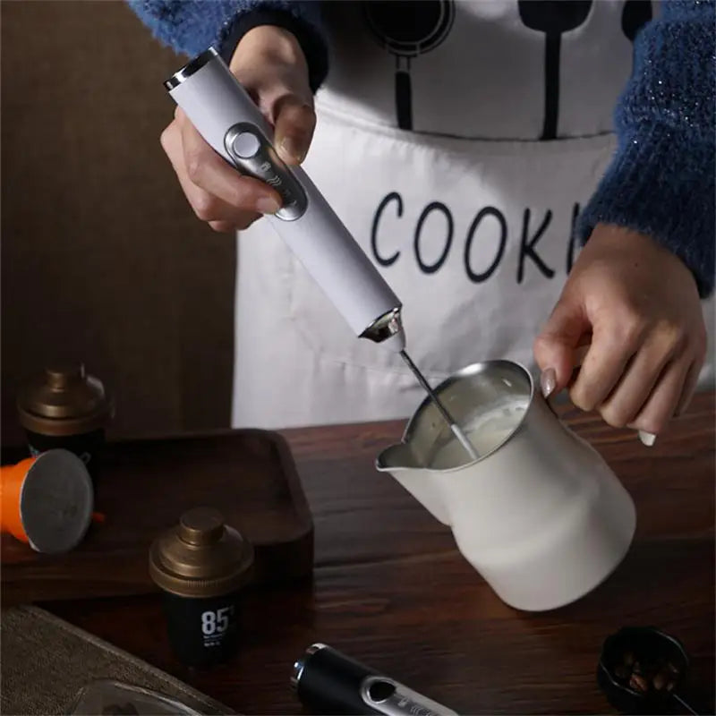 CREMIX Electric Milk Frother & Mixer | 3 Speeds | Double Attachment Made of Stainless Steel | USB Charging