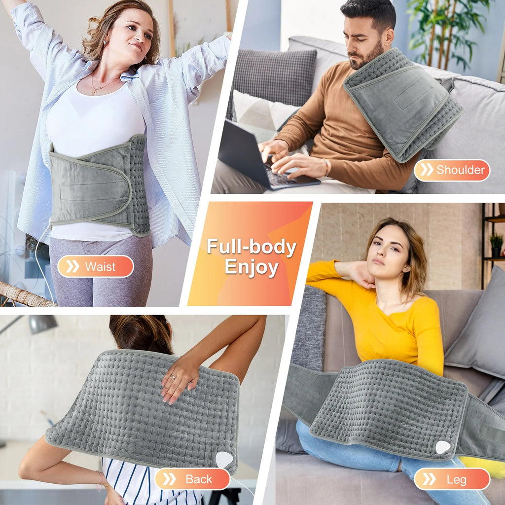 ThermaEase Electric Heating Pad | Multifunctional Heating Belt for Back & Waist | 9 Temperature Levels & 4 Timer Options