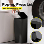 EcoPress 10L Trash Can for Bathroom