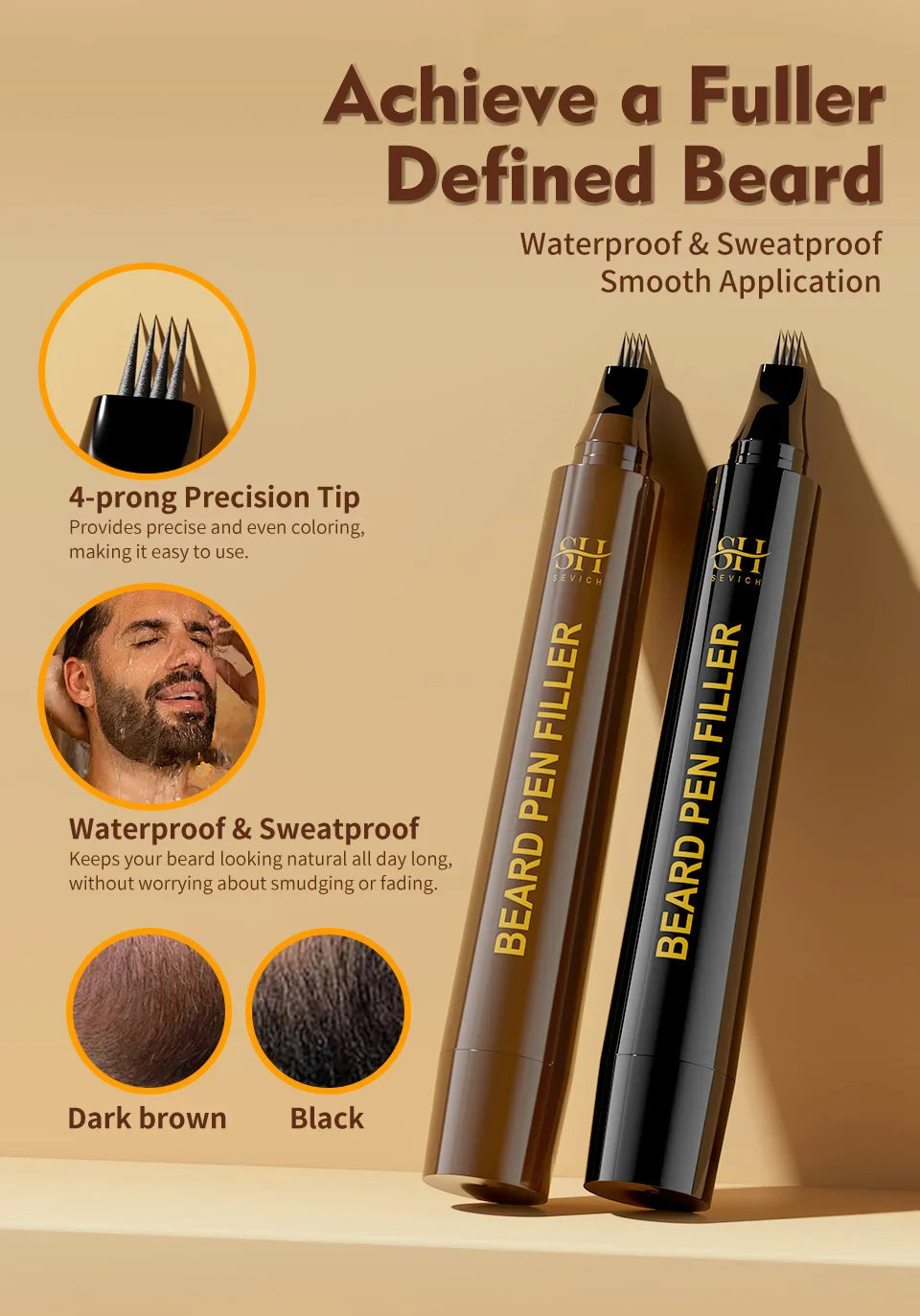 Waterproof Beard Filler Pen